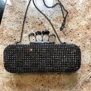 Grey Skull Clutch Bag